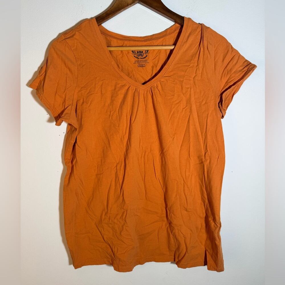 Women's V-Neck Short Sleeve Tee - Orange